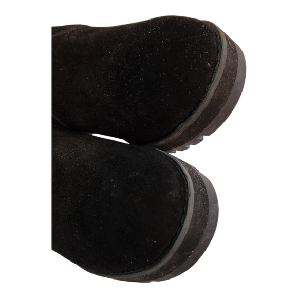 Eileen Fisher Tinker Black Suede Wedge Heel Boots Size 6 - Picture 5 of 8